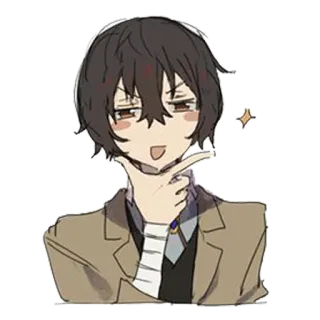 😏 16c1e4f2 Dazai Osamu Bungou Stray Dogs 动漫, 文豪野犬, 太宰治, 贴纸 telegram sticker