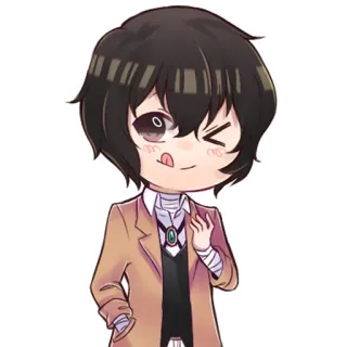 😋 5184bdc6 Dazai Osamu Bungou Stray Dogs 动漫, 漫画, Q版, 太宰, 文豪野犬 telegram sticker
