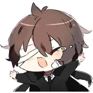 😭 710cbdbb Osamu Dazai Bungou Stray Dogs 动漫, Q版, 文豪野犬, 太宰治, 漫画 telegram sticker