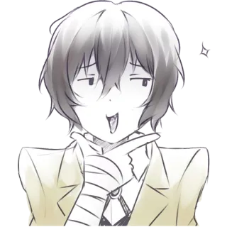 😏 7a9f8254 Osamu Dazai Bungou Stray Dogs 动漫, 文豪野犬, 太宰, 太宰治, 角色, 草图 telegram sticker