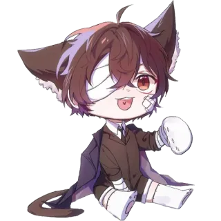 😸 86509655 Q版, 动漫, 猫耳, 绷带, 可爱 telegram sticker