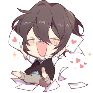 ❤️ 87886a88 动漫, Q版, 可爱, 开心, 爱心 telegram sticker