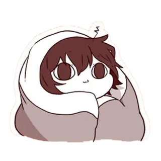 😗 b3de3fb7 可爱, 动漫, Q版, 卡通, 毯子, 舒适 telegram sticker