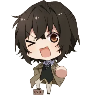 😆 c0d3cd81 Q版, 动漫, 棕色头发, 可爱 telegram sticker