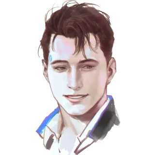 😁 019b4bb8 Connor Detroit: Become Human アンドロイド, サイボーグ, ポートレート, キャラクター whatsapp sticker