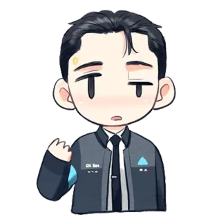 🤤 032849cf Connor Detroit: Become Human アンドロイド, ビデオゲーム, ロボット, ちび, コナー, デトロイト ビカム ヒューマン whatsapp sticker