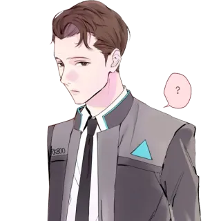 😕 165fc4a4 Connor Detroit: Become Human ? アンドロイド, ロボット, 探偵, rk800, コナー whatsapp sticker