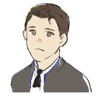 🙁 243d9bfa Connor Detroit: Become Human アンドロイド, 警察, 捜査, ロボット, ビデオゲーム, コナー whatsapp sticker