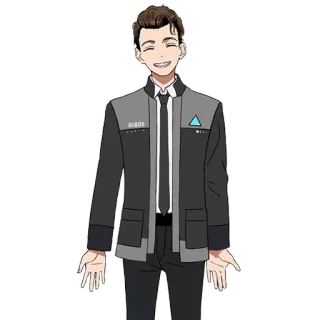 😁 40215954 Connor Detroit: Become Human RK800 Android, キャラクター, ビデオゲーム, Detroit: Become Human whatsapp sticker