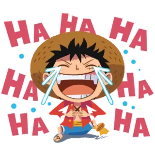 🤣 341f34c3 Monkey D. Luffy One Piece HA HA HA Anime, Manga, Rire, Joie, Heureux, Luffy telegram sticker