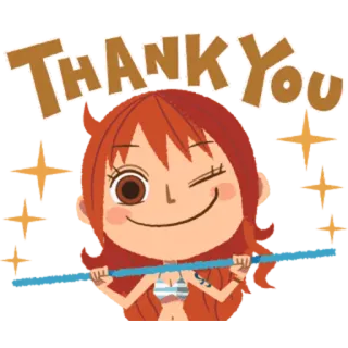 😉 be9ddedb Nami One Piece Thank You Nami, One Piece, animé, merci, autocollant, dessin animé telegram sticker