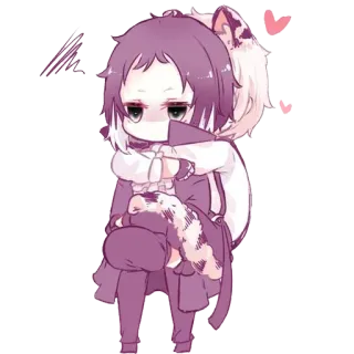 😑 4408cfb8 Аниме, Кот, Кавай, Милый, Наклейка, Манга telegram sticker