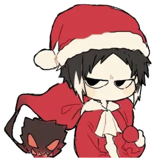 🎅 5aec5066 Аниме, Рождество, Шапка Санты, Мультфильм, Праздник, Чиби telegram sticker