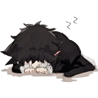 😴 623103f8 Аниме, Спит, Мультфильм, Милый, Уставший, Сон telegram sticker