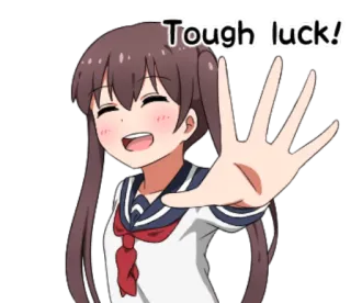 Sarcastic girl with pigtails 2 @Nekosticker whatsapp stickers