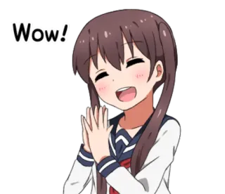 😃 a81b241b Wow! อนิเมะ, ผู้หญิง, มีความสุข, น่ารัก, ว้าว telegram sticker