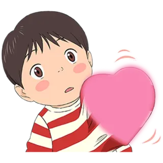 💖 0a0d995b Dessin animé, Garçon, Coeur, Amour, Enfant, Anime, Mignon telegram sticker