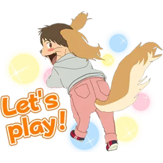 😃 284a10f5 Let's play! animal, dessin animé, ludique, chien, amical, amusant telegram sticker
