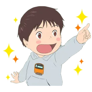 ✨ a7f235e4 garçon, enfant, paillettes, train, dessin animé, mignon telegram sticker