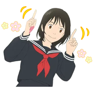 😄 cd07e212 Anime, Uniforme scolaire, Fille, Dessin animé, Autocollant telegram sticker