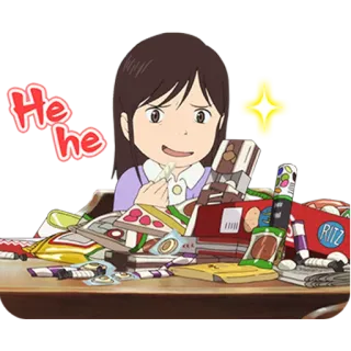 😈 f347c9a3 He he Animé, Nourriture, Snacks, Illustration telegram sticker