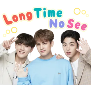 🖐 0212baa2 Long Time No See saluto, amici, uomini, saluto con la mano, quanto tempo telegram sticker