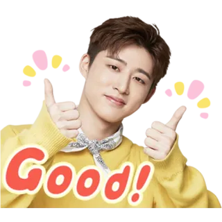 👍 db1c6e55 Good! bene, pollice in su, positivo, approvazione, K-pop telegram sticker