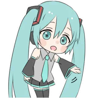 😊 56106662 Hatsune Miku 애니메이션, 치비, 보컬로이드, 귀여운, 미쿠 whatsapp sticker
