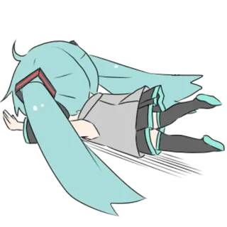 🏃‍♀️ cf841d53 Hatsune Miku 애니메이션, 보컬로이드, 치비, 하츠네 미쿠 whatsapp sticker