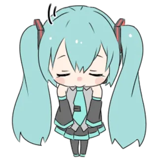 🙏 dffb5945 Hatsune Miku 애니메이션, 치비, 보컬로이드, 귀여운, 소녀, 캐릭터, 미쿠 whatsapp sticker