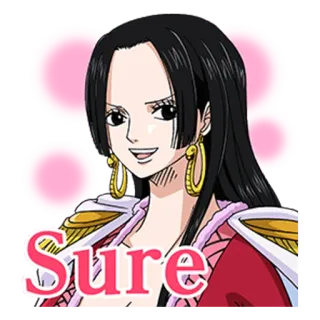 😊 744c2248 Boa Hancock One Piece Sure อนิเมะ, ตัวละคร, วันพีซ, โบอา แฮนค็อก, สีหน้า, แน่นอน telegram sticker