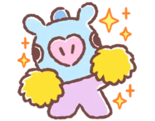 🥳 12ce1403 Mang BT21 BT21, Mang, słodki, kreskówka, zwierzę, postać, brokat telegram sticker