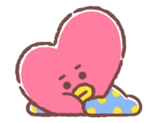 👀 3194973b Tata BT21, Kreskówka, Słodkie, Serce, Śpiący telegram sticker