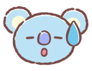 😓 4ffb7c74 Koala Kreskówka, Koala, Pot, Zwierzę, Słodki, Postać telegram sticker