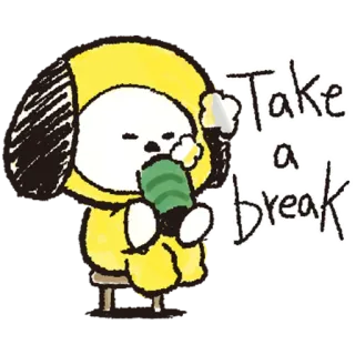 😌 1688fc42 Take a break мультфильм, собака, милый, отдых, перерыв, время передохнуть telegram sticker