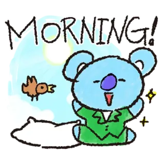 ☀️ 7e9a0283 MORNING! утро, доброе утро, приветствие, милый, мультфильм, животное telegram sticker