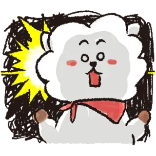 😨 a2754758 RJ BT21 BT21, RJ, милый, мультфильм, персонаж, K-pop, наклейка telegram sticker