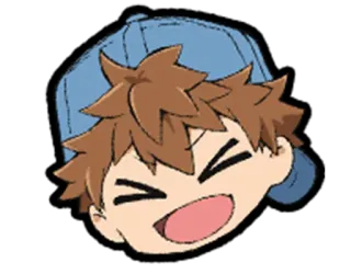 😆 ad96171e Anime, Charakter, Cartoon, Junge, Hut, Fröhlich whatsapp sticker