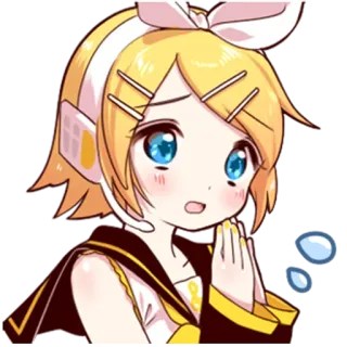 🙏 987f7c82 Rin Kagamine Vocaloid anime, vocaloid, rin kagamine, cute, kawaii, manga telegram sticker