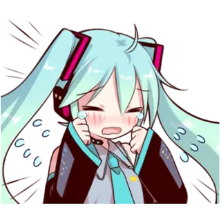 😭 dea103c1 Hatsune Miku anime, cartoon, crying, sad, manga telegram sticker