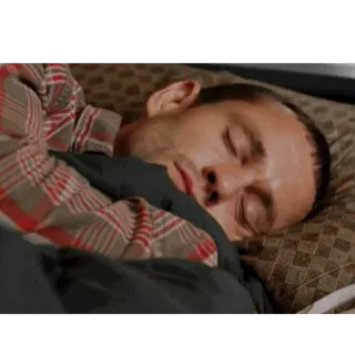 😪 fedea96c dormir, homem, cama, almofada, cobertor, sono whatsapp sticker