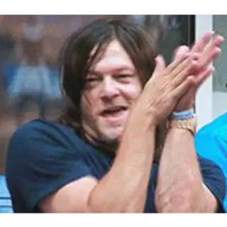 😀 634abc34 Norman Reedus actor, celebridad, aplaudiendo, Norman Reedus whatsapp sticker