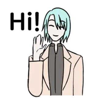 🖐 2594d5e6 Anime, Manga, Personaggio, Cartone animato, Salutando, Illustrazione whatsapp sticker