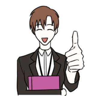 👍 25cc8786 Pollice su, Affari, Approvazione, Accordo, Positivo, Ufficio, Felice, Successo whatsapp sticker