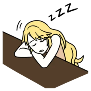 💤 9a69ed78 Anime, Dormire, Ragazza, Stanca, Cartone animato, Personaggio whatsapp sticker
