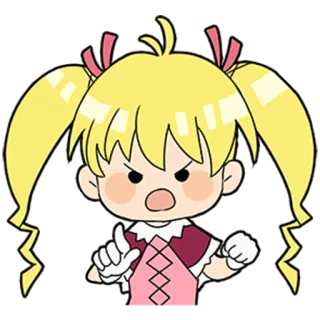 😠 38599c86 Anime, Postać, Kreskówka, Zły, Uroczy, Blond, Kucyki telegram sticker