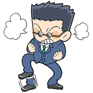 😬 8cfa7506 Anime, Zły, Postać, Rozdrażniony, Kreskówka, Garnitur telegram sticker