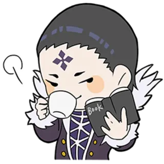 ☕️ 9f1a97d8 Book Anime, Manga, Czytanie, Chibi, Książka, Herbata, Słodkie telegram sticker