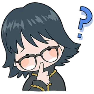 🤔 af4700a6 Kreskówka, Pytanie, Myślenie, Anime, Okulary telegram sticker