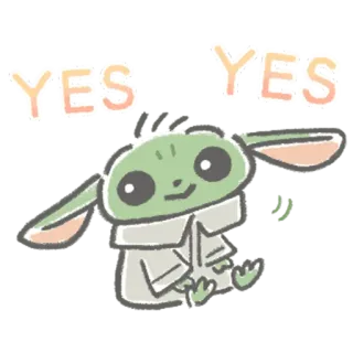 😊 bee002db Grogu The Mandalorian YES YES baby yoda, grogu, sim, fofo, mandaloriano, star wars telegram sticker